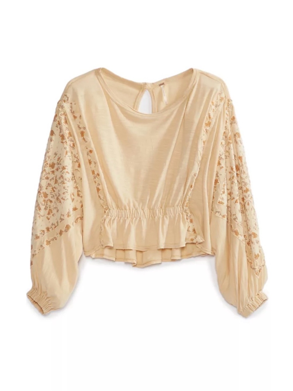 Free People Throwback Embroidered Peasant Blouse
